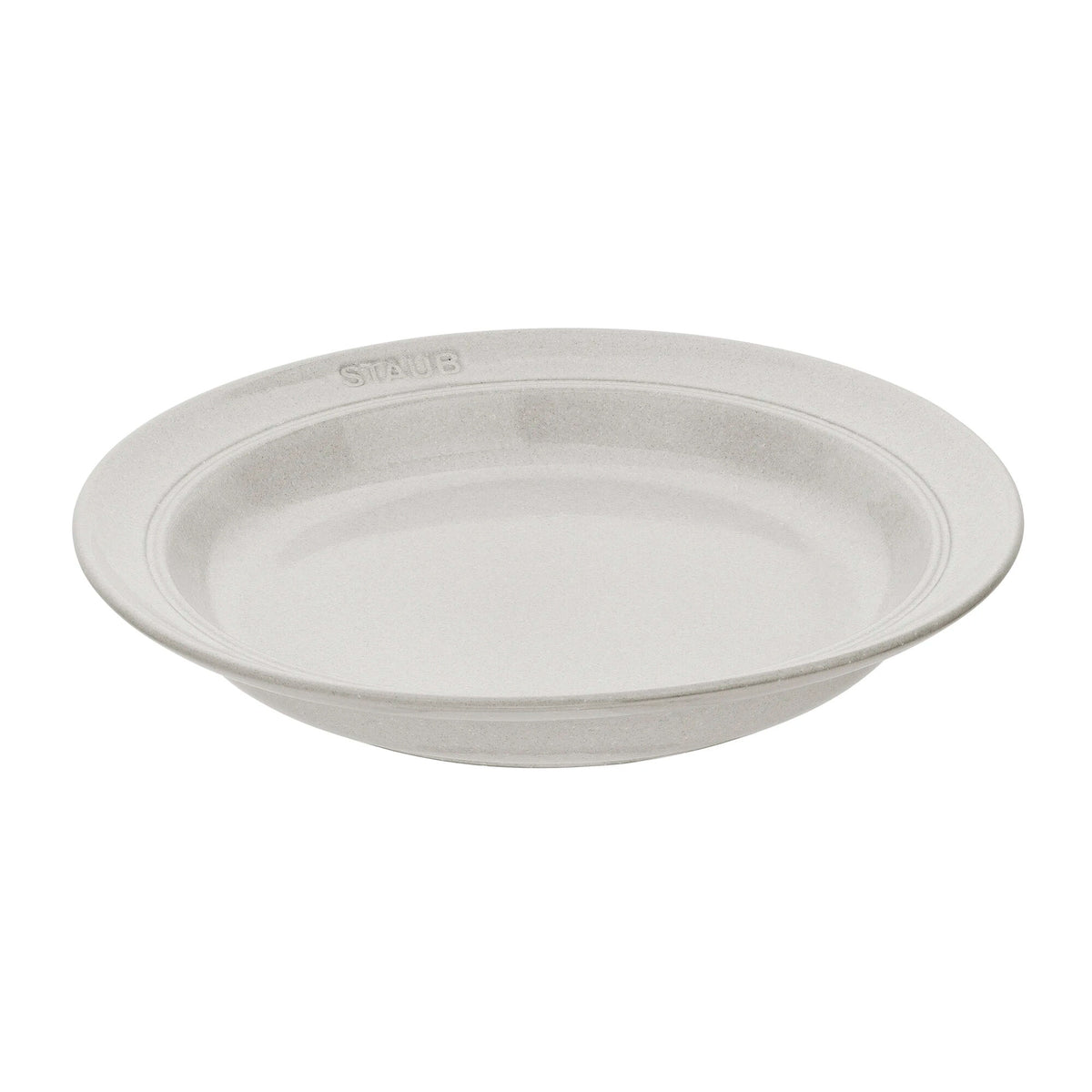 Staub Dining Line dyb tallerken, 24 cm, i skinnende White Truffle