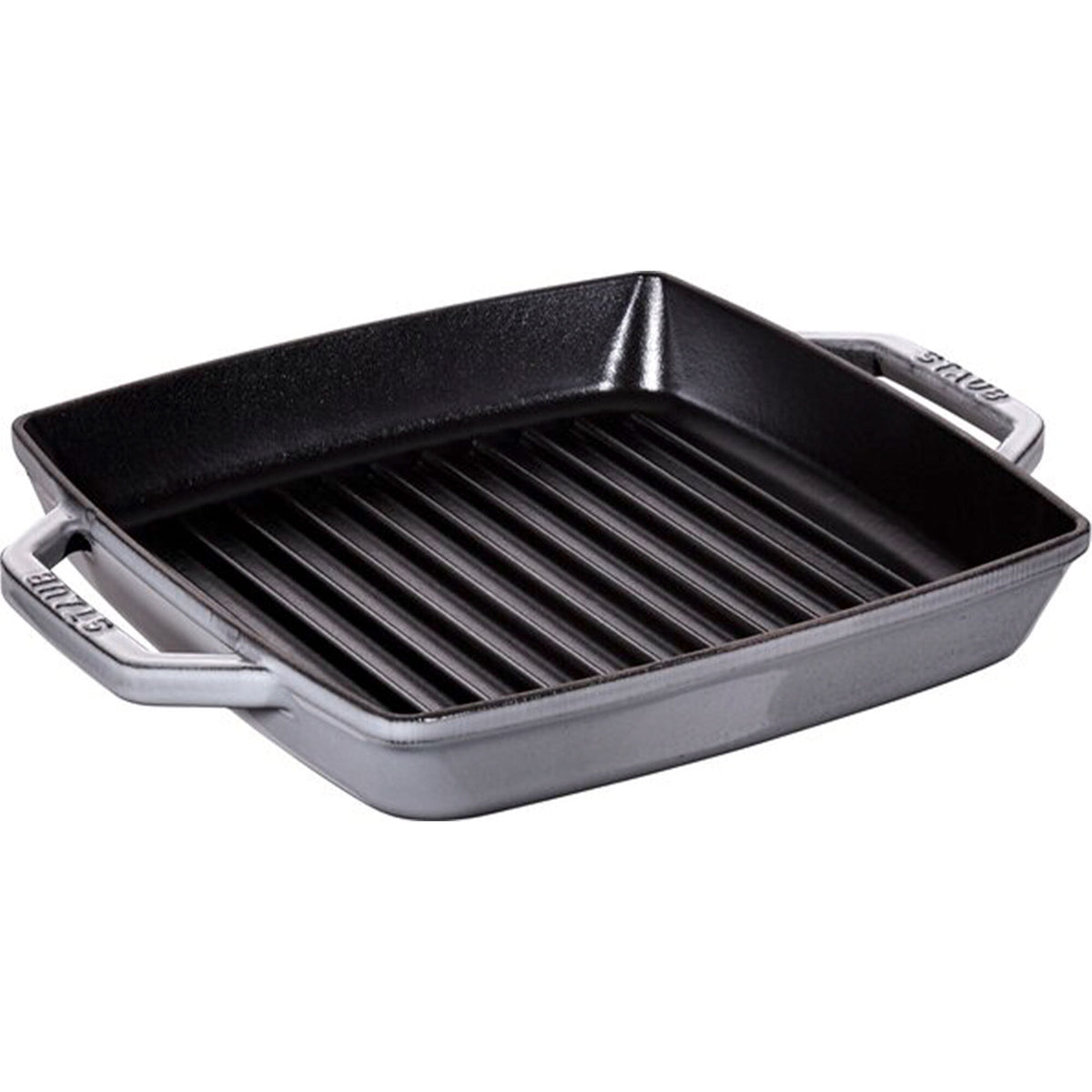 Kvadratisk Staub grillpande i grafitgrå støbejern, 23 x 23 cm