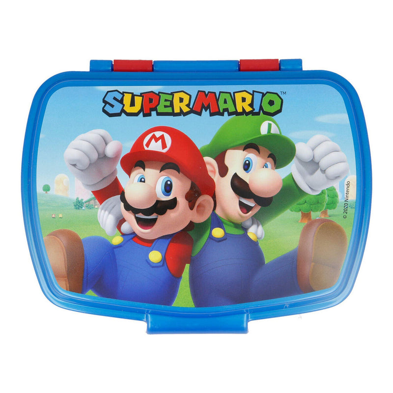 Madkasse til Sandwich Super Mario Plastik Rød Blå (17 x 5.6 x 13.3 cm)