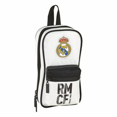 Penalhus rygsæk Real Madrid C.F. Hvid Sort 12 x 23 x 5 cm (33 Dele)