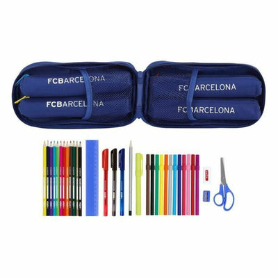 Penalhus rygsæk F.C. Barcelona Blå 12 x 23 x 5 cm (33 Dele)