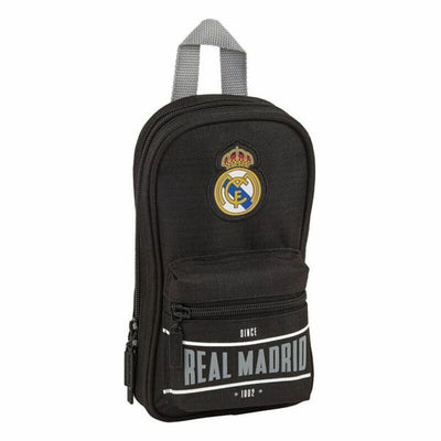 Penalhus rygsæk Real Madrid C.F. Sort 12 x 23 x 5 cm (33 Dele)