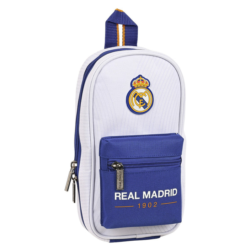 Penalhus rygsæk Real Madrid C.F. 1 Blå Hvid 12 x 23 x 5 cm (33 Dele)
