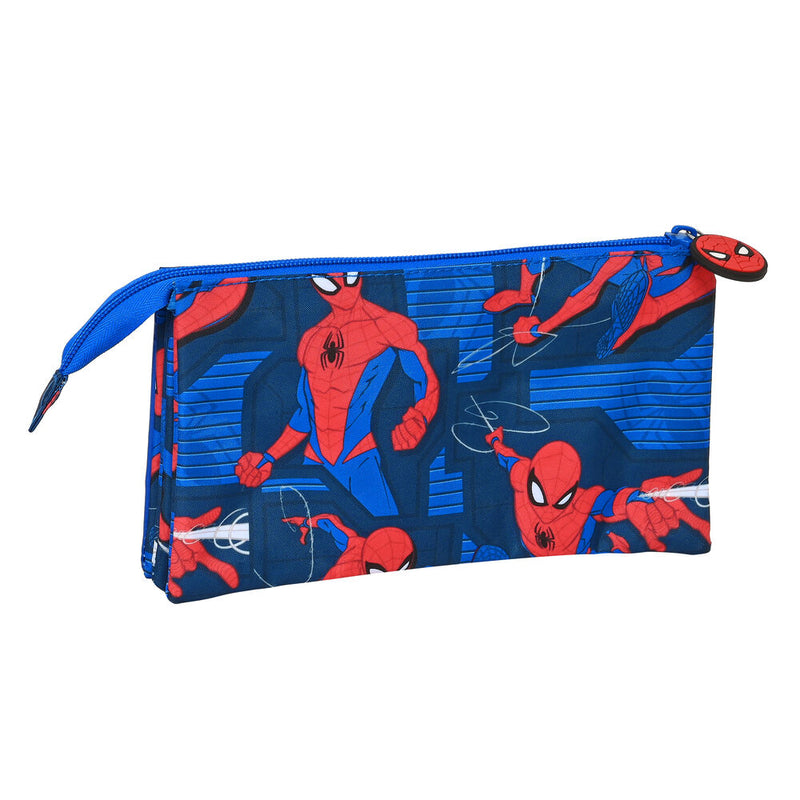 Penalhus Spiderman Great power 22 x 12 x 3 cm Blå Rød