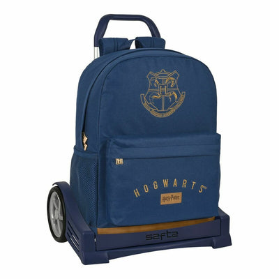 Skolerygsæk med Hjul Safta Marineblå Harry Potter 32 x 14 x 43 cm