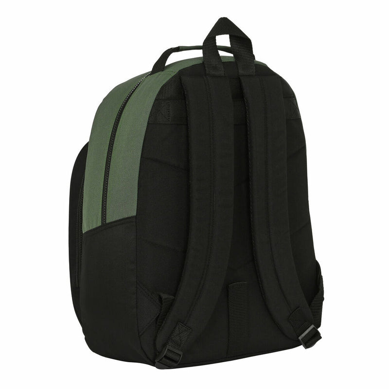 Skoletaske BlackFit8 Gradient Sort Militærgrøn 32 x 42 x 15 cm