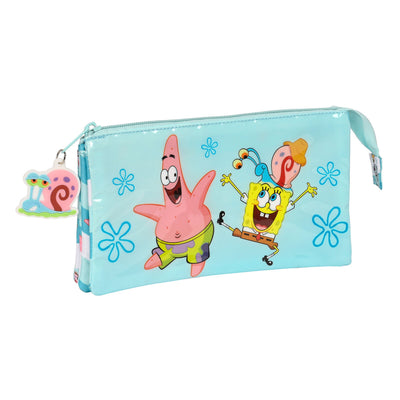 Penalhus / bæretaske Spongebob Stay positive Blå Hvid 22 x 12 x 3 cm
