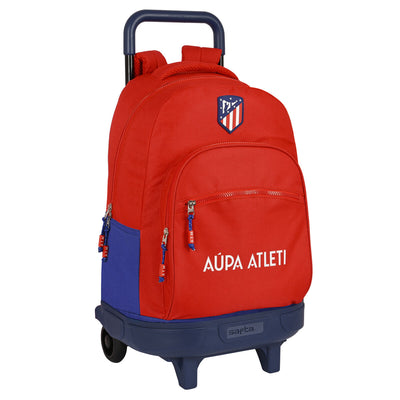 Skolerygsæk med Hjul Atlético Madrid Rød Marineblå 33 x 45 x 22 cm