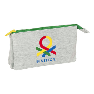 Tredobbelt bæretaske Benetton Pop Grå (22 x 12 x 3 cm)