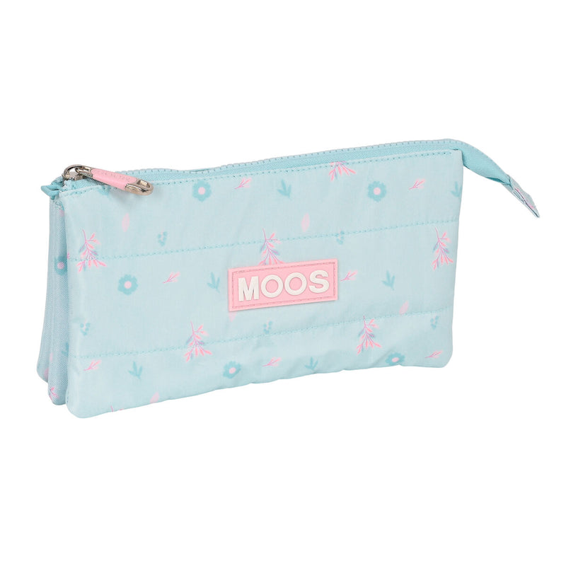 Tredobbelt bæretaske Moos Garden Turkisblå 22 x 12 x 3 cm