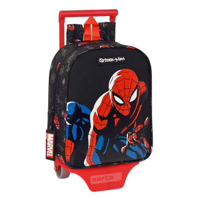 Skolerygsæk med Hjul Spider-Man Hero Sort 22 x 27 x 10 cm