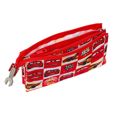 Tredobbelt bæretaske Cars Let's race Rød Hvid (22 x 12 x 3 cm)