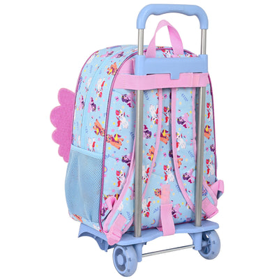 Skolerygsæk med Hjul My Little Pony Wild & free Blå Pink 33 x 42 x 14 cm