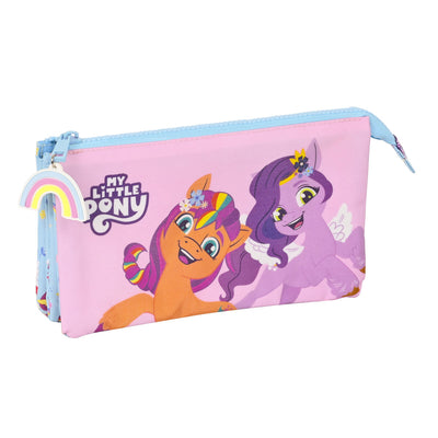 Tredobbelt bæretaske My Little Pony Wild & free Blå Pink 22 x 12 x 3 cm
