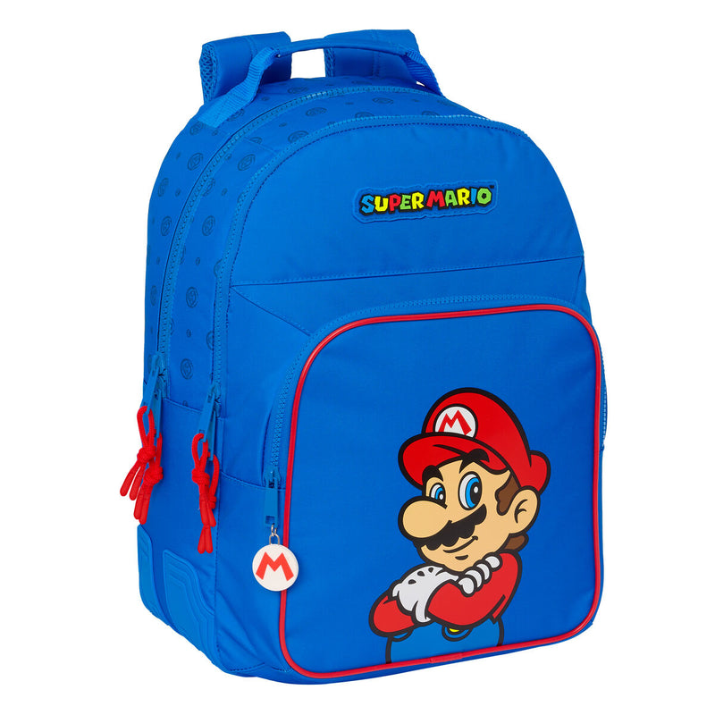Skoletaske Super Mario Play Blå Rød 32 x 42 x 15 cm