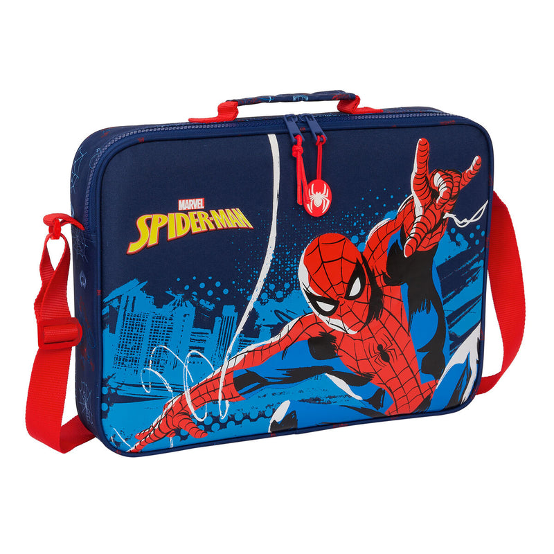 Skole skoletaske Spider-Man Neon Marineblå 38 x 28 x 6 cm
