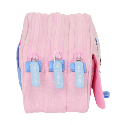 Tredobbelt bæretaske Benetton Pink Pink 21,5 x 10 x 8 cm