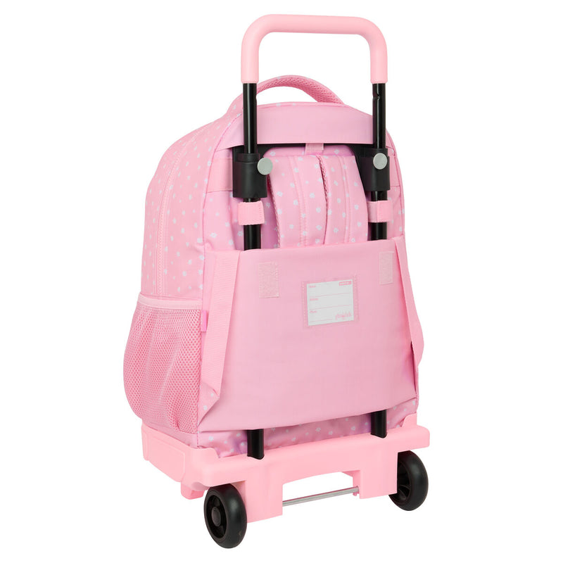 Skolerygsæk med Hjul Glow Lab Sweet home Pink 33 X 45 X 22 cm