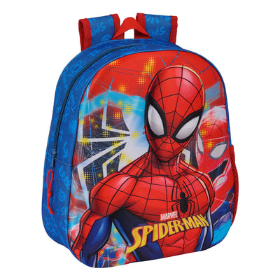 3D Skoletaske Spider-Man Rød Marineblå 27 x 33 x 10 cm