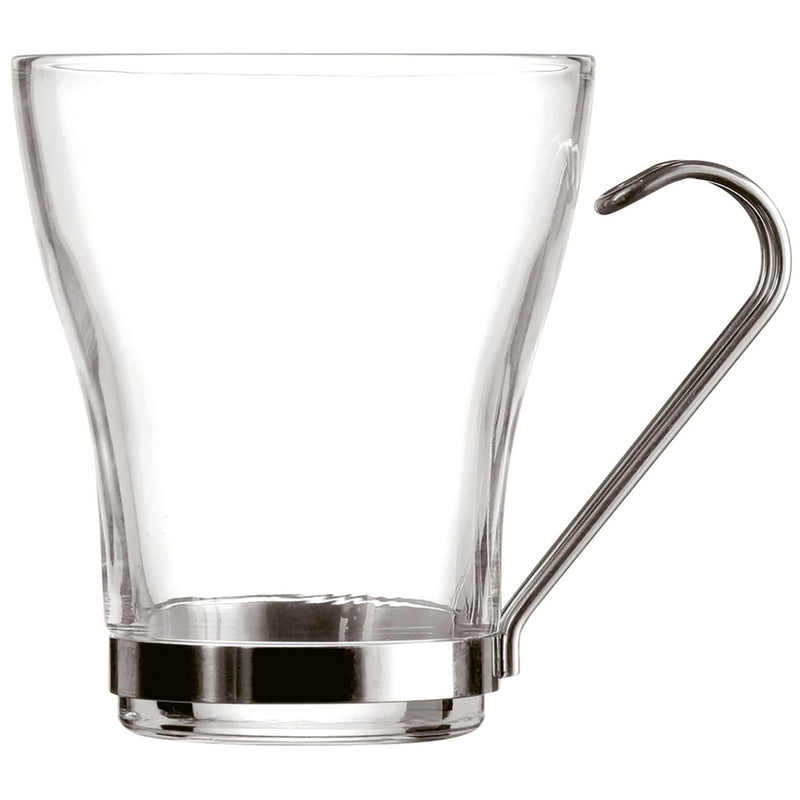 Dele kaffekopsæt Quid Gennemsigtig Stål Glas (250 ml) (3 enheder)