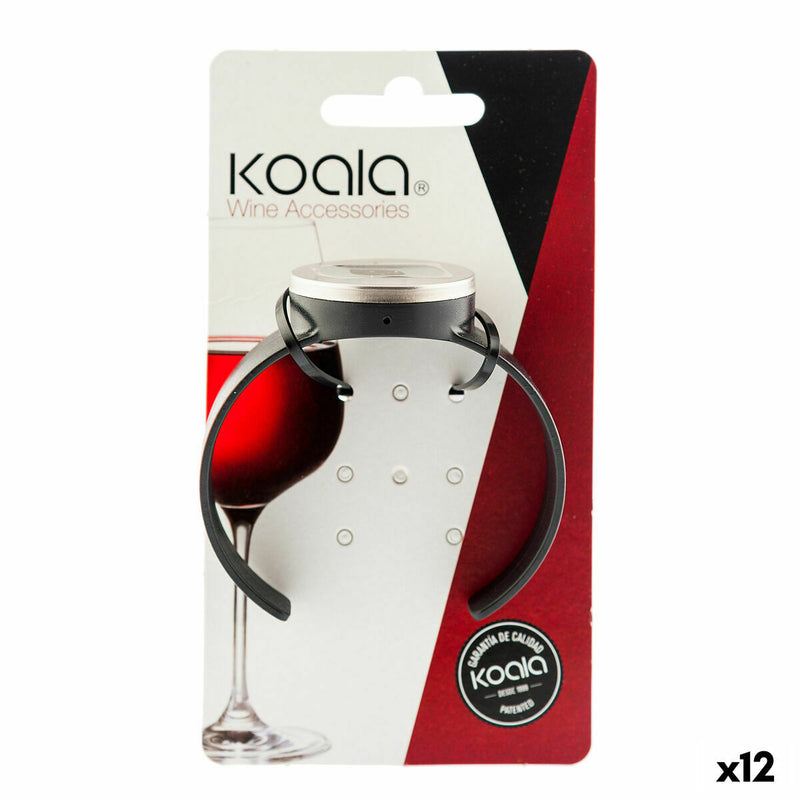 Termometer til vin Koala Bodega Ur Sort 7,5 x 7,5 cm 12 pak
