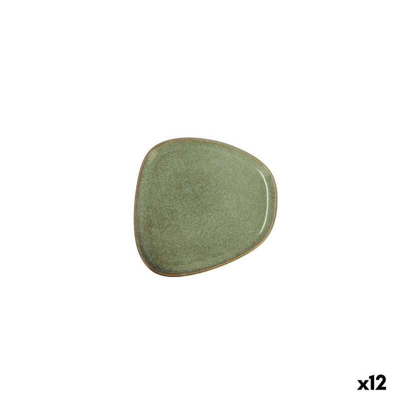 Flad tallerken Bidasoa Ikonic Grøn Keramik 14 x 13,6 cm 12 stk 12 pak