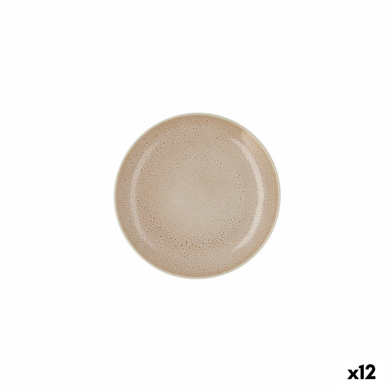 Tallerken Ariane Porous Beige Keramik Ø 21 cm (12 enheder)