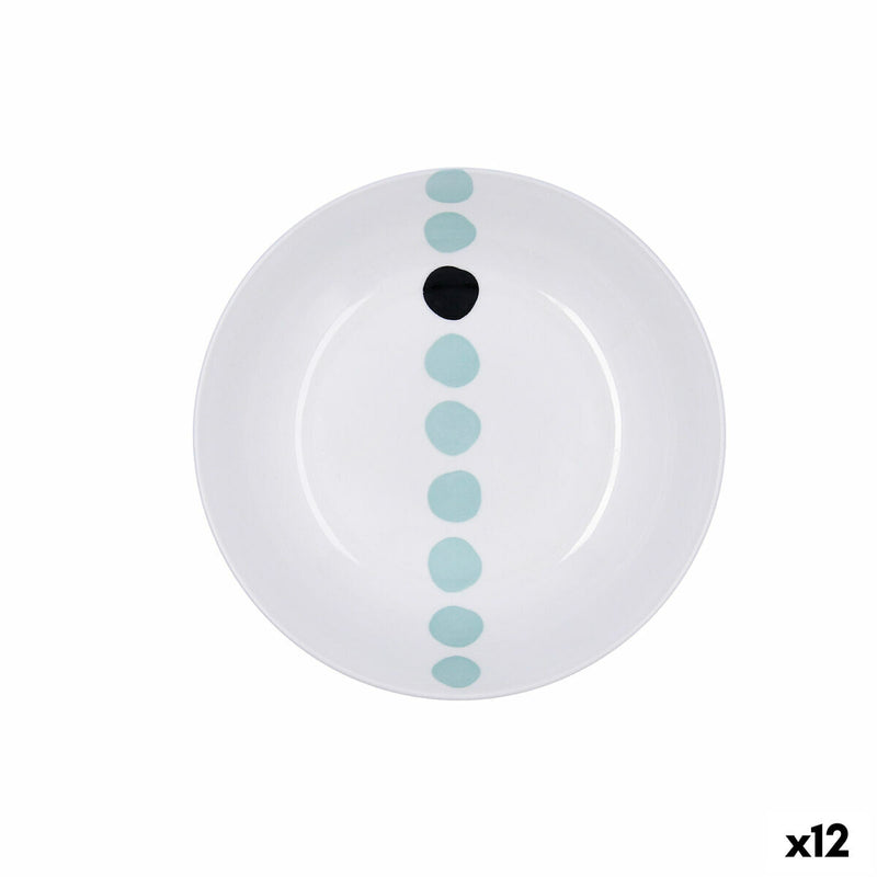 Dyb tallerken Bidasoa Zigzag Multifarvet Keramik 20 cm (12 enheder)