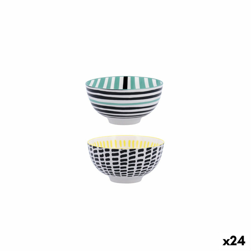 Skål Bidasoa Zigzag Multifarvet Keramik 11 cm (24 enheder)