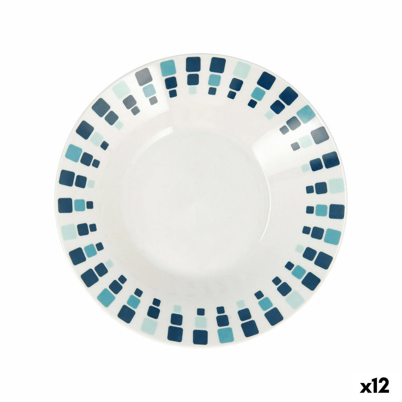 Dyb tallerken Quid Simetric Blå Keramik 20 cm (12 enheder)