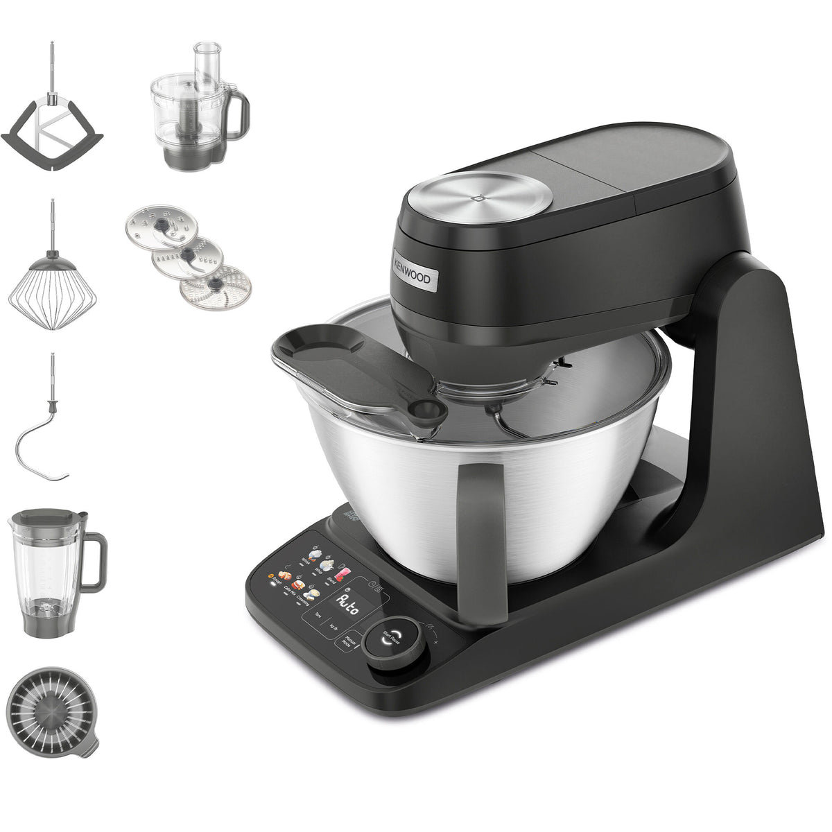 Sort Kenwood KHC40.050.BK køkkenmaskine med 4,3 liters skål