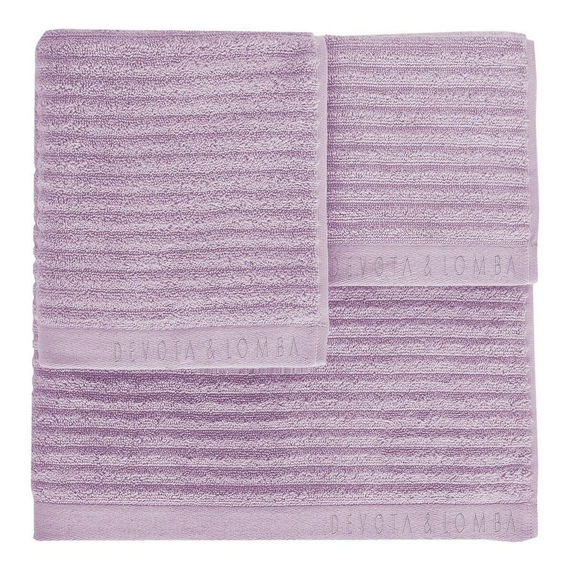 Håndklæder Devota & Lomba Rayas lila Syren 100% bomuld (30 x 50 - 50 x 90 - 70 x 140 cm)
