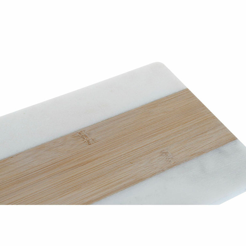 Skærebræt Hvid Natur Bambus Marmor Plastik Rektangulær 38 x 18 x 1 cm