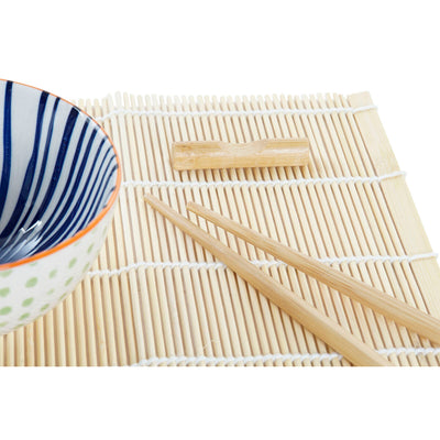 Sushi Sæt 14,5 x 14,5 x 31 cm Blå Hvid Stentøj Orientalsk 16 Dele