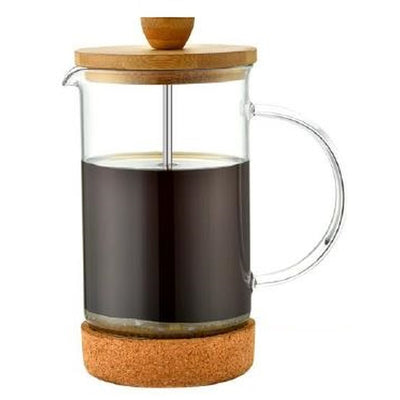 Kaffebrygger med stempel Natur Bambus Borosilikatglas 350 ml 16 x 9 x 18,5 cm