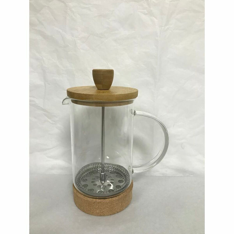 Kaffebrygger med stempel Natur Bambus Borosilikatglas 600 ml 16 x 9 x 18,5 cm