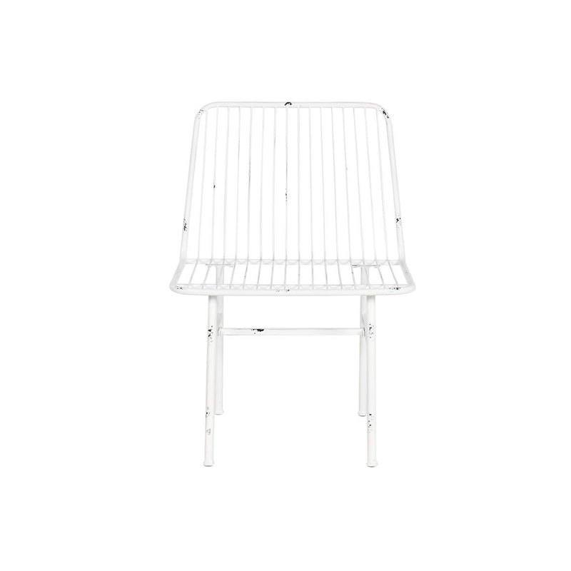Bord med 3 lænestole Home ESPRIT Hvid Metal 115 x 53 x 83 cm