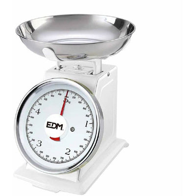 retro køkkenvægt EDM Hvid 5 kg 20,5 x 4 cm