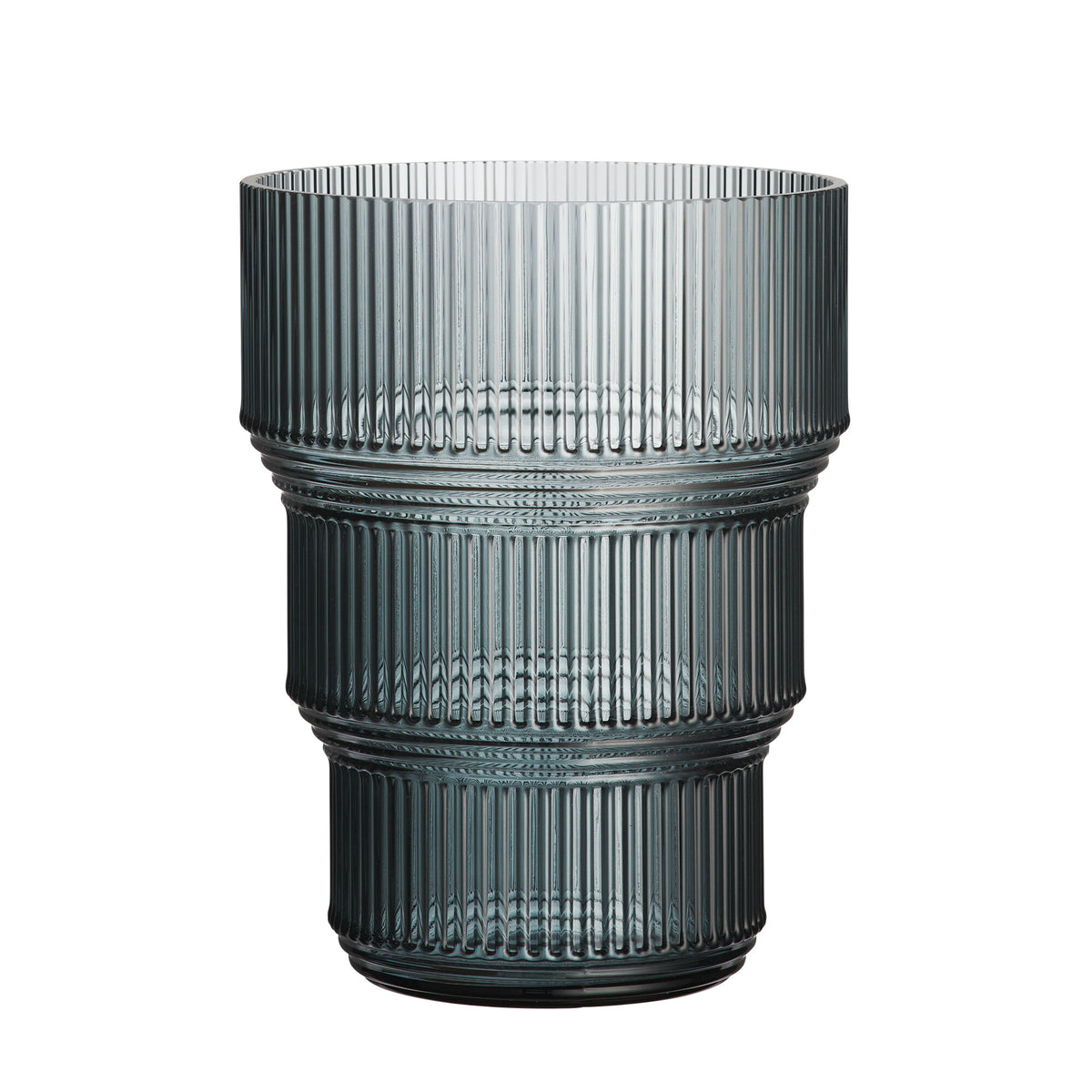 Kosta Boda Pavilion vase i røget gråt glas, 17,3 cm høj
