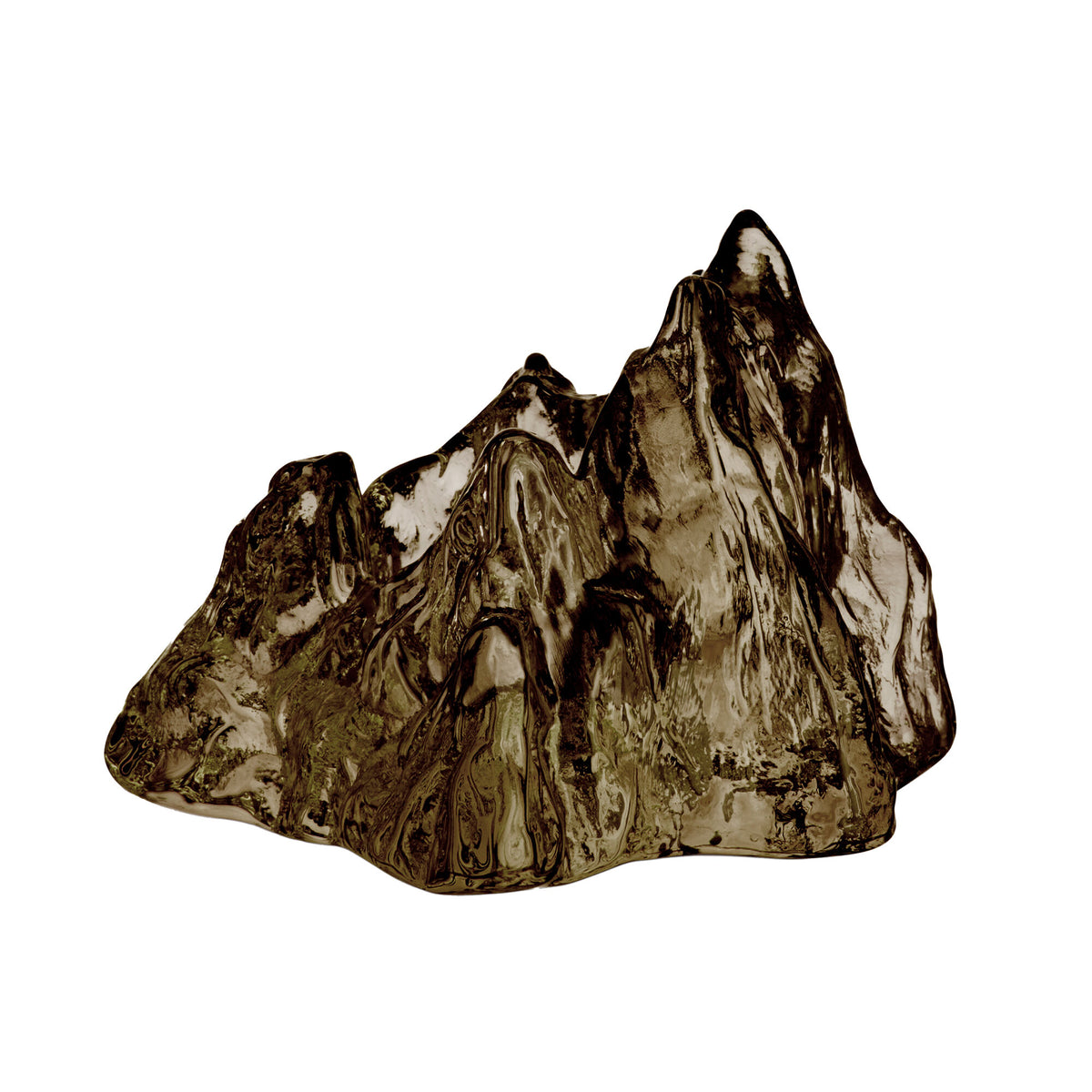 Kosta Boda The Rock lyslygte i facetslebet glas, taupe, 9,1 cm
