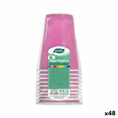 Sæt af genanvendelige kopper Algon Pink 48 enheder 450 ml (10 Dele)