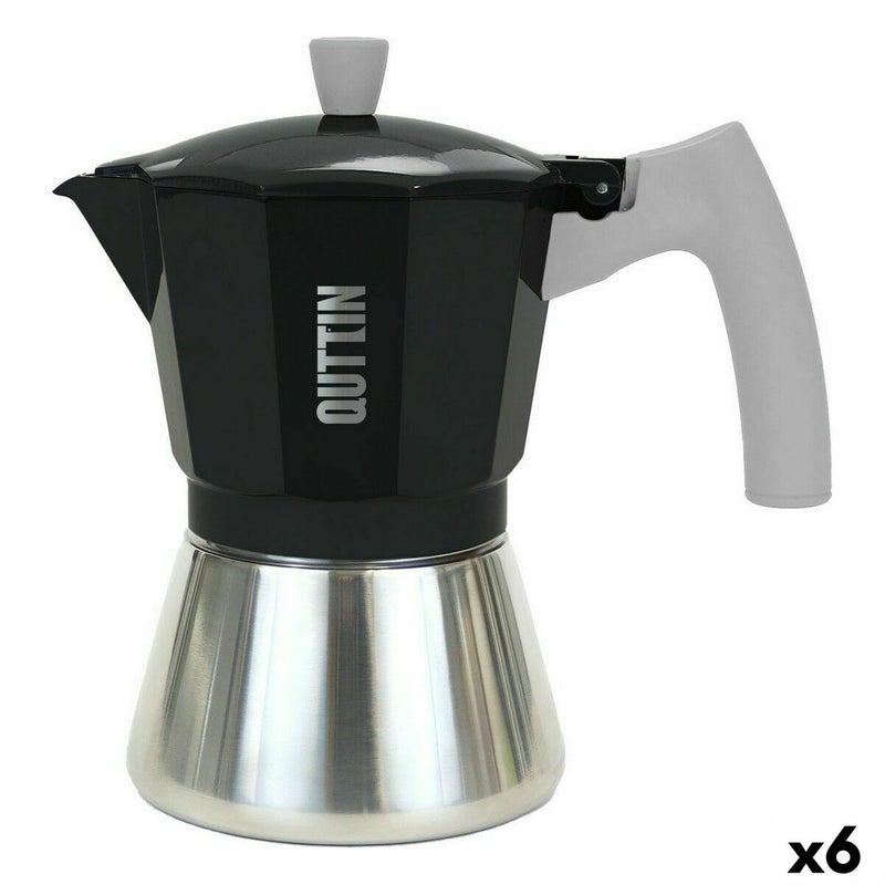 Italiensk espresso kaffebrygger Quttin 9 Kopper Aluminium Stål 450 ml 6 stk