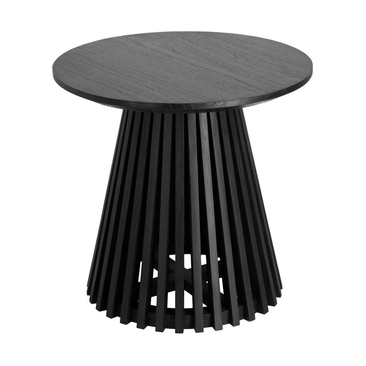 Kave Home Irune sidebord i sort minditræ, Ø50 cm