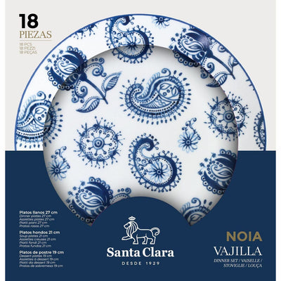 Spisestel Santa Clara Noia 18 Dele Porcelæn Cirkulær (2 enheder)