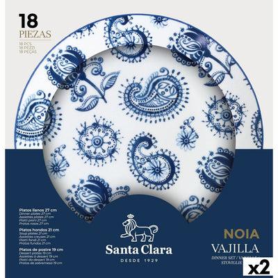 Spisestel Santa Clara Noia 18 Dele Porcelæn Cirkulær (2 enheder)