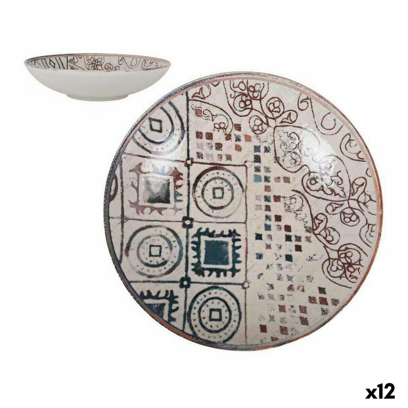 Dyb tallerken La Mediterránea Grecia Porcelæn (12 enheder)