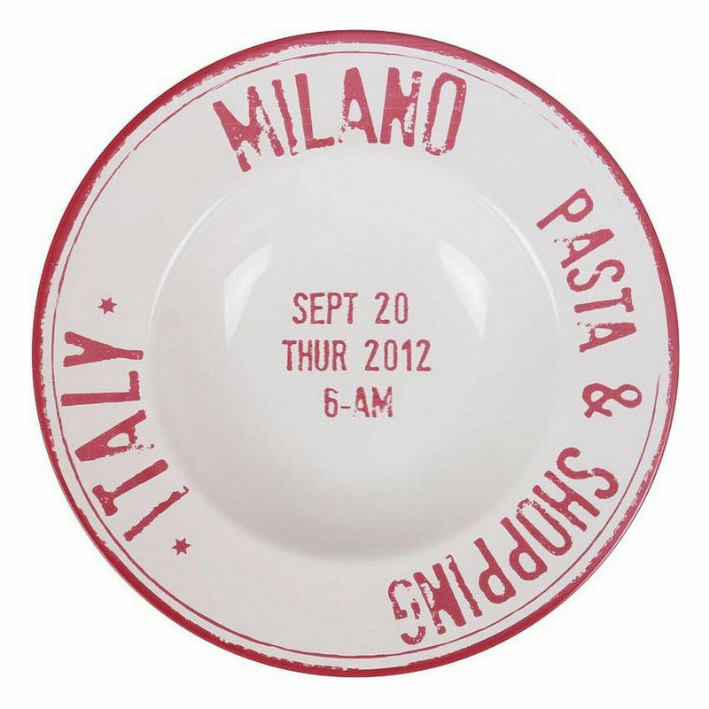 Pastatallerken Santa Clara Milano Rød Porcelæn Ø 28 cm (6 enheder)