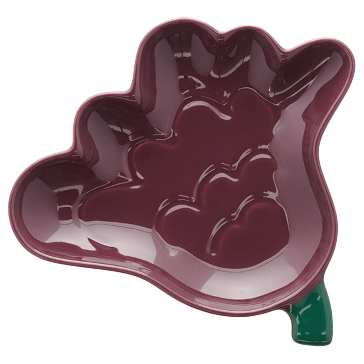Lille fad i stentøj fra Marimekko, Kukasta Kukkaan, i farven plum med en diameter på 15 cm