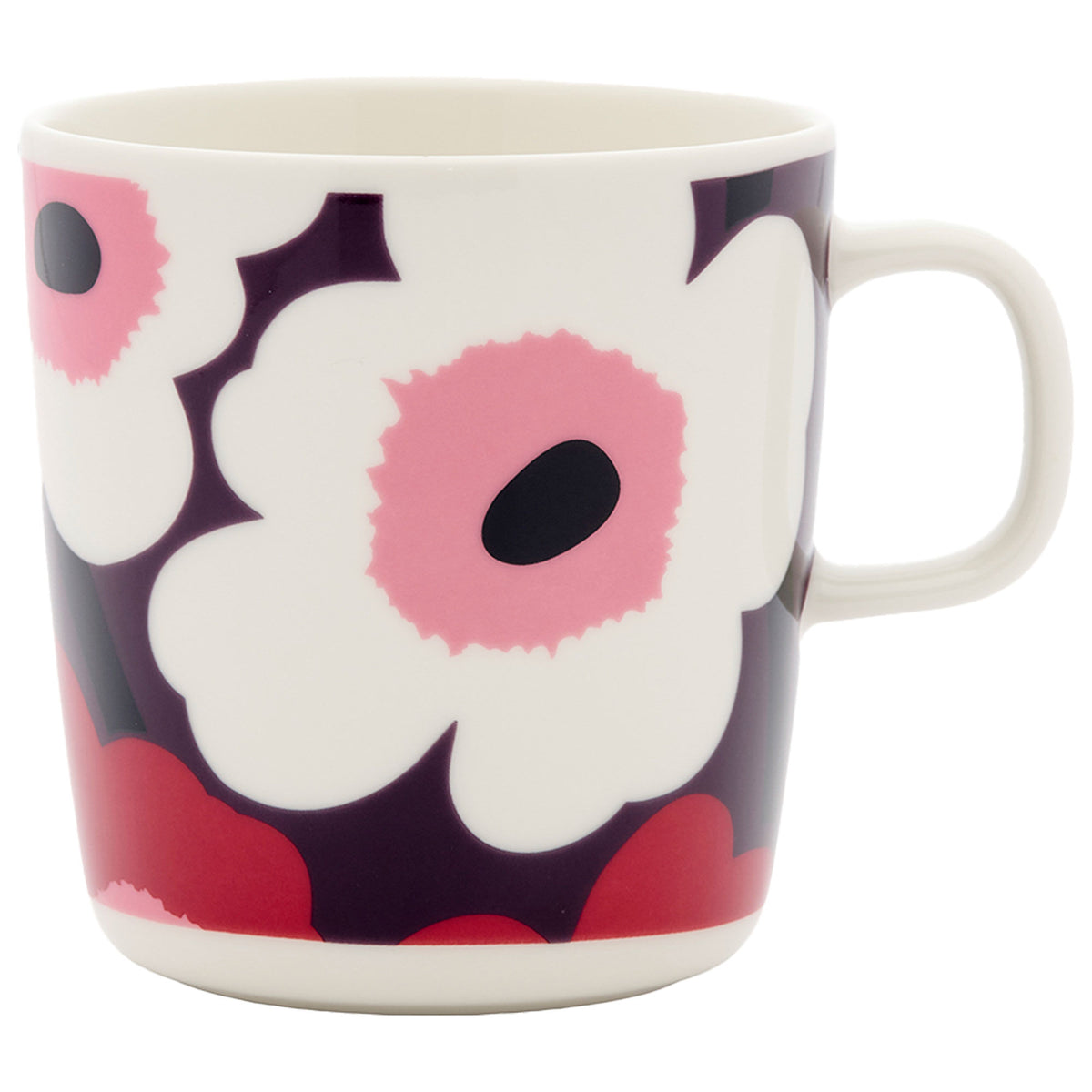 Marimekko Oiva Unikko krus på 4 dl i cranberry og pink