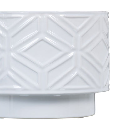 Urtepotte 21,5 x 21,5 x 16,5 cm Keramik Hvid